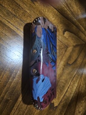 Patricia Nash Floral Leather Glasses Case in Blue, Brown, Burgundy